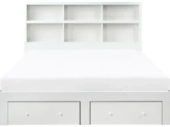 Letto con cassetti contenitori TARARE 180 x 200 cm Bianco