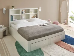 Letto con cassetti contenitori TARARE 180 x 200 cm Bianco