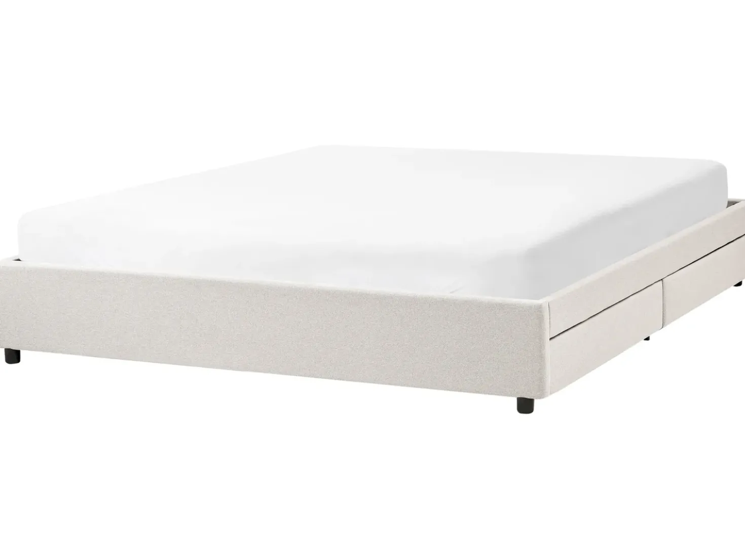 Letto con cassetti contenitore senza testata Tessuto PRADES 180 x 200 cm Beige chiaro
