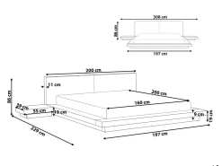 Letto con LED Pelle sintetica ZEN 160 x 200 cm Bianco