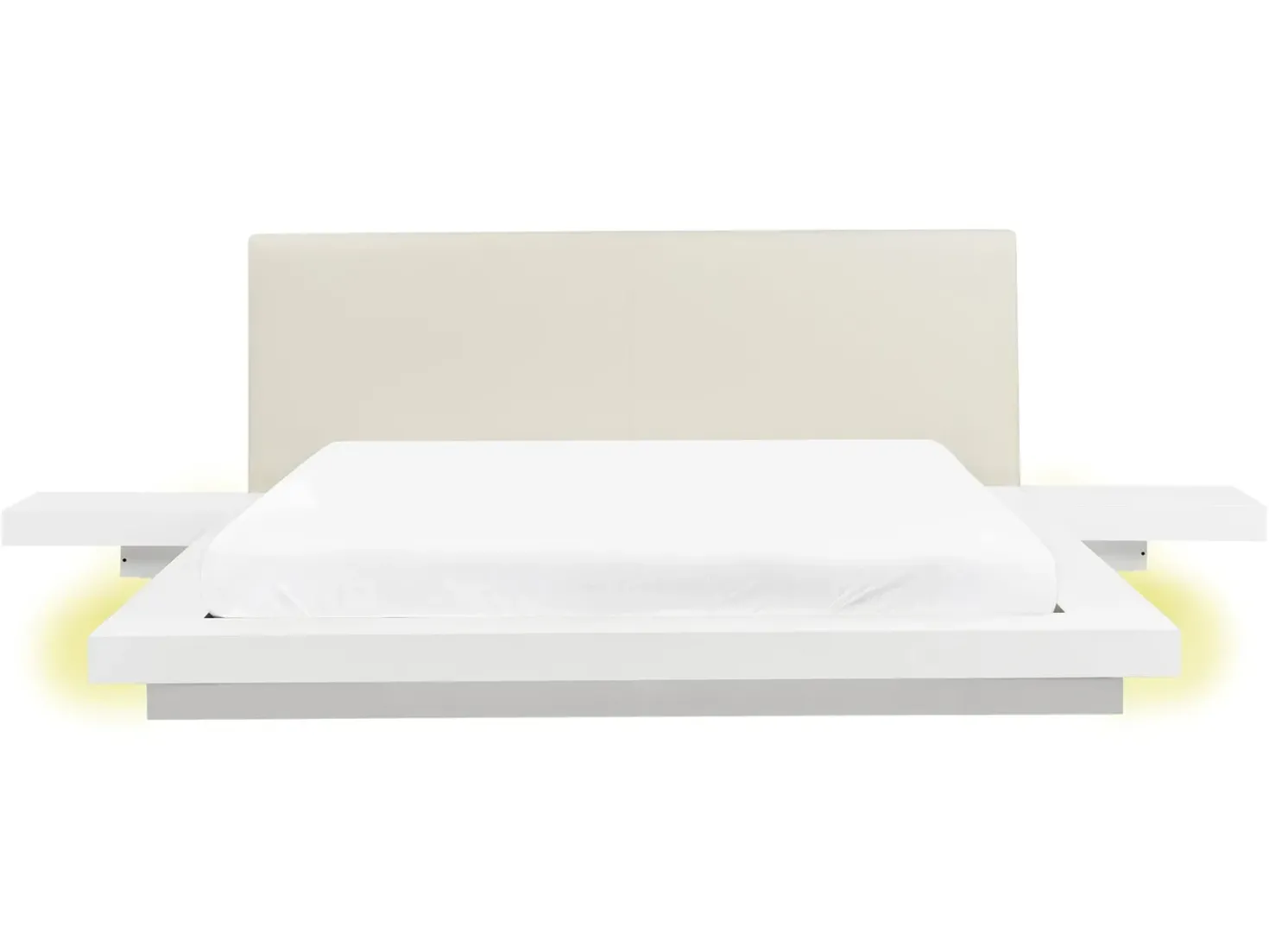 Letto con LED Pelle sintetica ZEN 160 x 200 cm Bianco