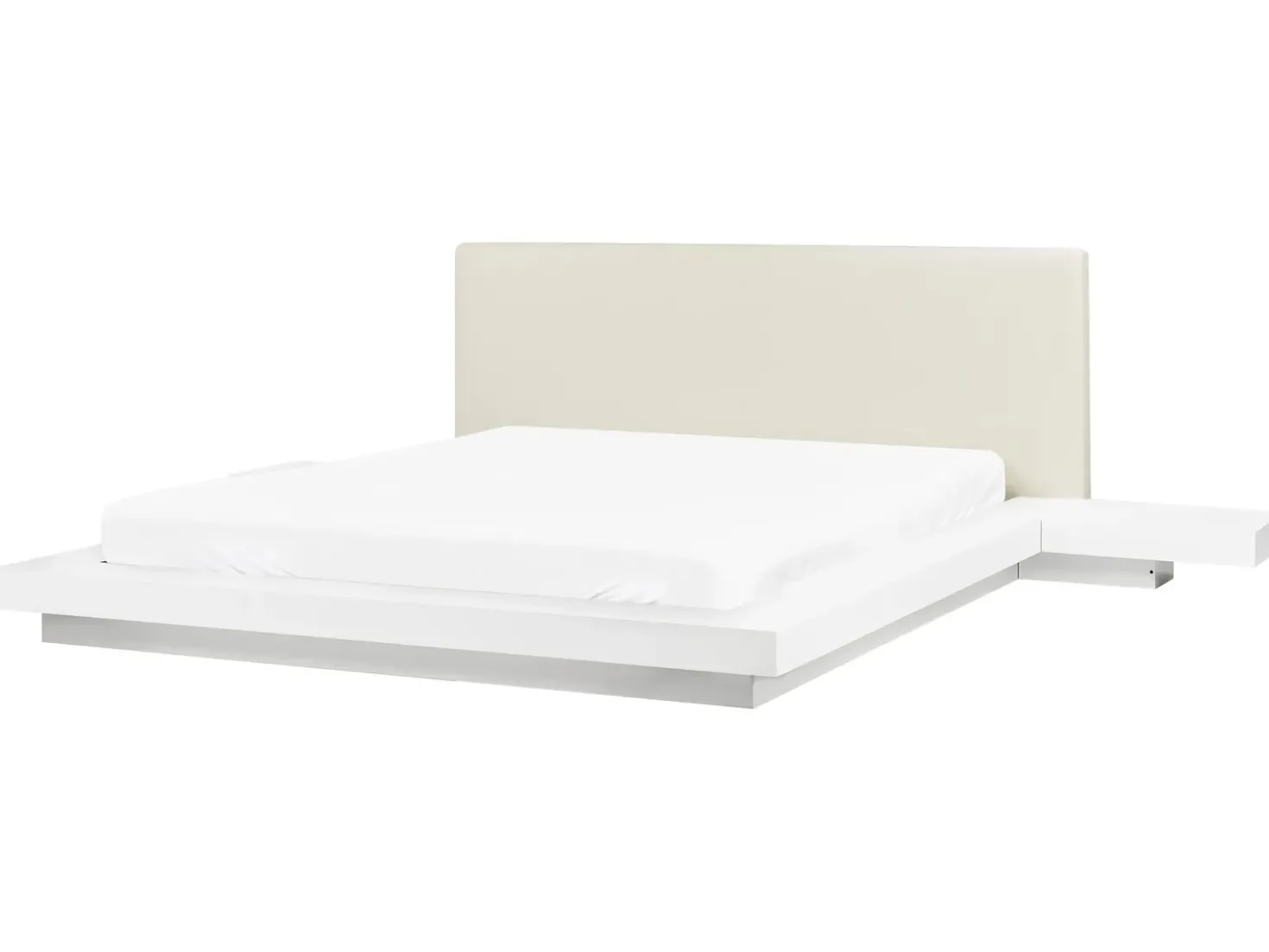 Letto con LED Pelle sintetica ZEN 160 x 200 cm Bianco