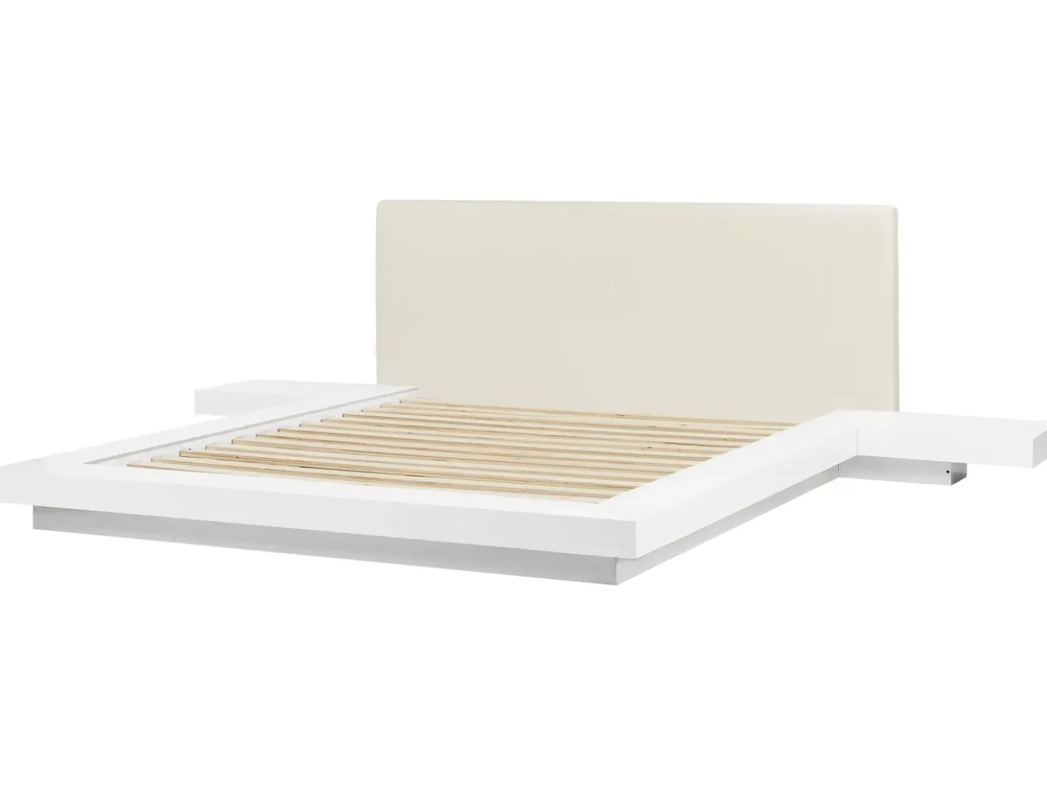 Letto con LED Pelle sintetica ZEN 160 x 200 cm Bianco