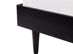 Letto con LED Rattan AURAY 160 x 200 cm Nero
