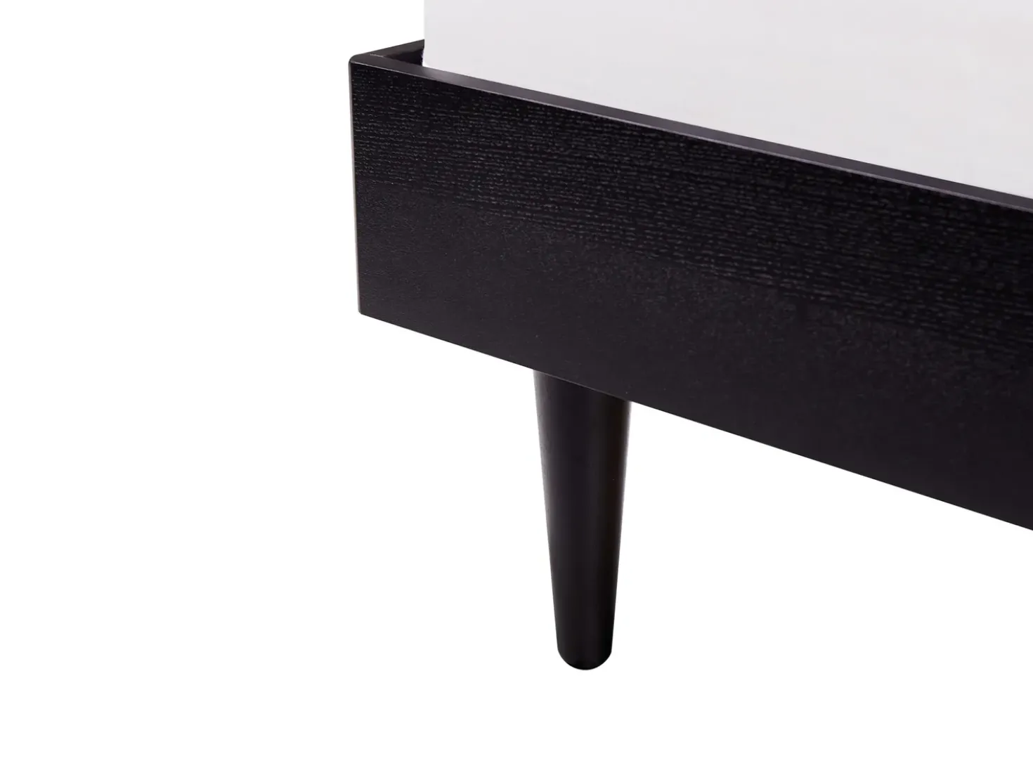 Letto con LED Rattan VARZY 160 x 200 cm Nero