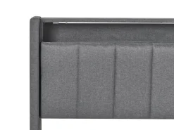 Letto con LED Tessuto BEAULIEU 180 x 200 cm con contenitore con porta USB Grigio scuro
