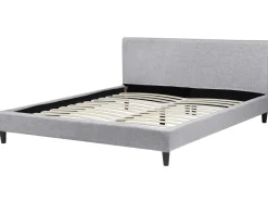 Letto con LED Tessuto FITOU 180 x 200 cm Grigio chiaro