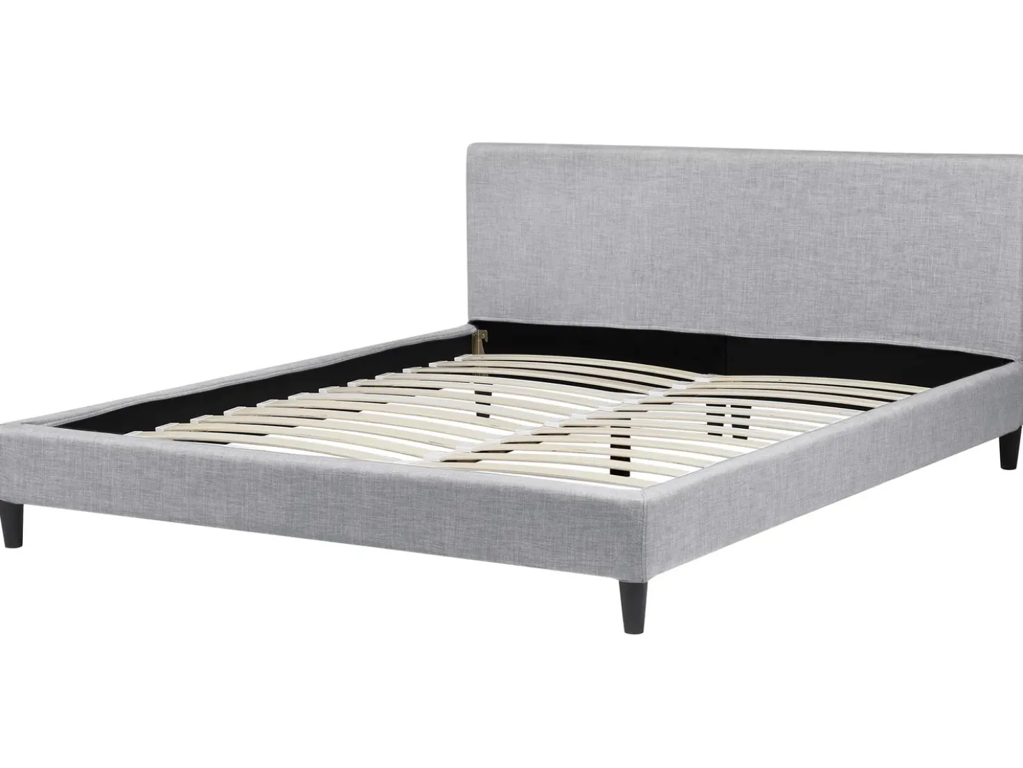 Letto con LED Tessuto FITOU 180 x 200 cm Grigio chiaro