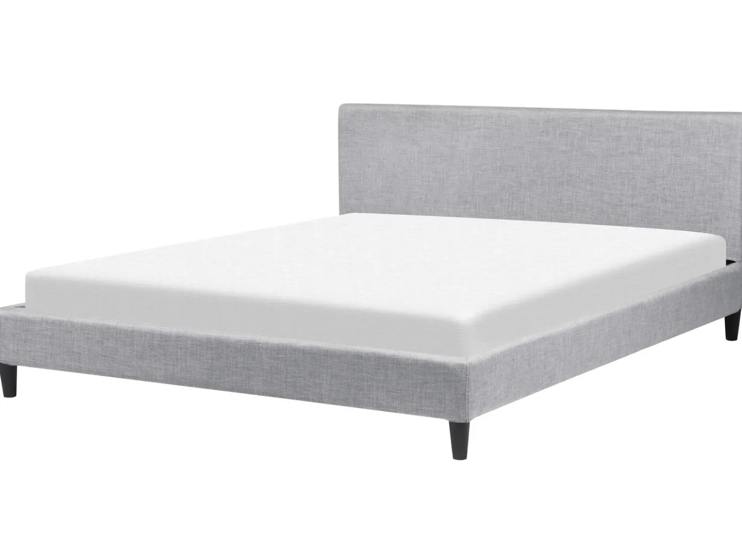 Letto con LED Tessuto FITOU 180 x 200 cm Grigio chiaro