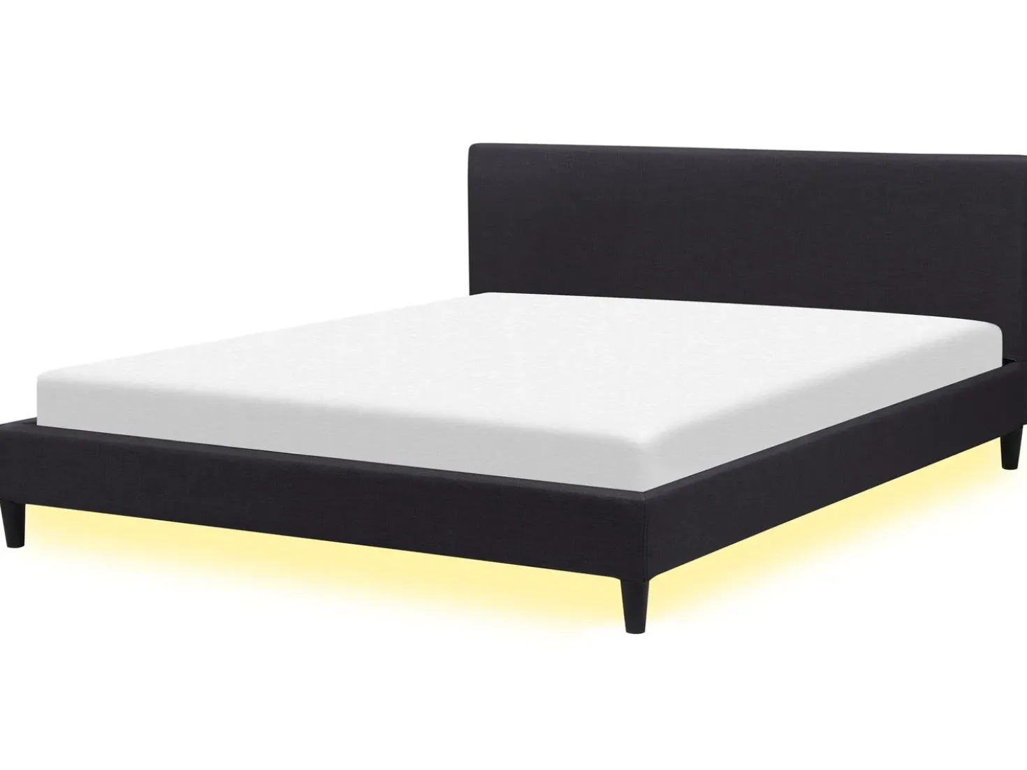 Letto con LED Tessuto FITOU 180 x 200 cm Nero