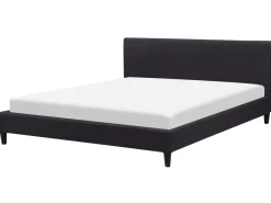 Letto con LED Tessuto FITOU 180 x 200 cm Nero