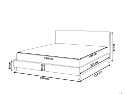 Letto con LED Tessuto FITOU 180 x 200 cm Nero