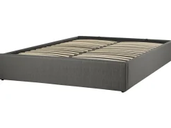 Letto con ottomano senza testata Tessuto DINAN 160 x 200 cm Grigio scuro