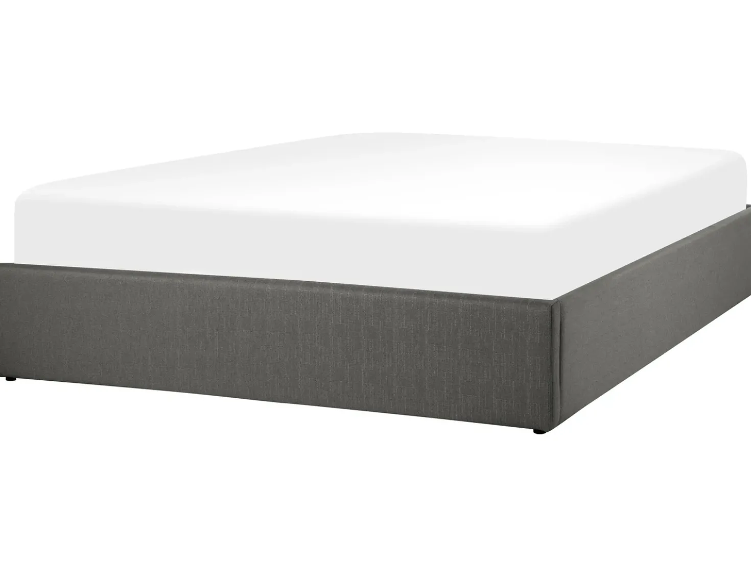 Letto con ottomano senza testata Tessuto DINAN 160 x 200 cm Grigio scuro