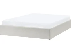 Letto con ottomano senza testata Tessuto DINAN 160 x 200 cm Beige chiaro