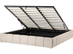 Letto con ottomano senza testata Tessuto GENAS 180 x 200 cm Beige chiaro