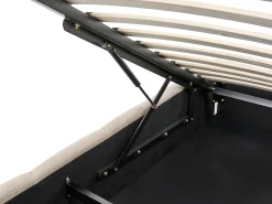 Letto con ottomano senza testata Tessuto GENAS 180 x 200 cm Beige chiaro