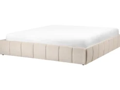 Letto con ottomano senza testata Tessuto GENAS 180 x 200 cm Beige chiaro