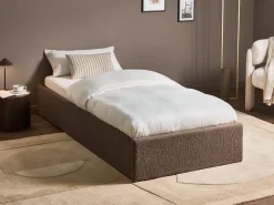 Letto con ottomano senza testata Bouclé DINAN 90 x 200 cm Tortora