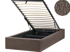 Letto con ottomano senza testata Bouclé DINAN 90 x 200 cm Tortora