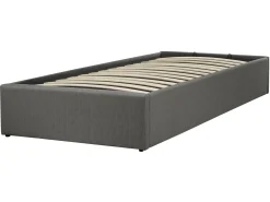 Letto con ottomano senza testata Tessuto DINAN 90 x 200 cm Grigio scuro