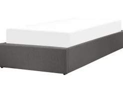 Letto con ottomano senza testata Tessuto DINAN 90 x 200 cm Grigio scuro