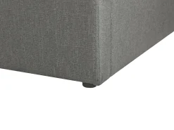Letto con ottomano senza testata Tessuto DINAN 90 x 200 cm Grigio scuro