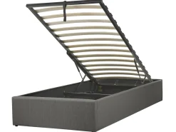 Letto con ottomano senza testata Tessuto DINAN 90 x 200 cm Grigio scuro