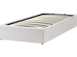 Letto con ottomano senza testata Tessuto DINAN 90 x 200 cm Grigio chiaro