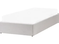 Letto con ottomano senza testata Tessuto DINAN 90 x 200 cm Grigio chiaro