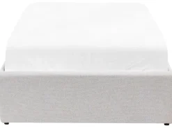 Letto con ottomano senza testata Tessuto DINAN 90 x 200 cm Grigio chiaro