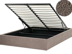 Letto con ottomano senza testata Bouclé DINAN 160 x 200 cm Tortora