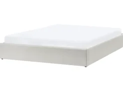 Letto con ottomano senza testata Tessuto DINAN 180 x 200 cm Beige chiaro