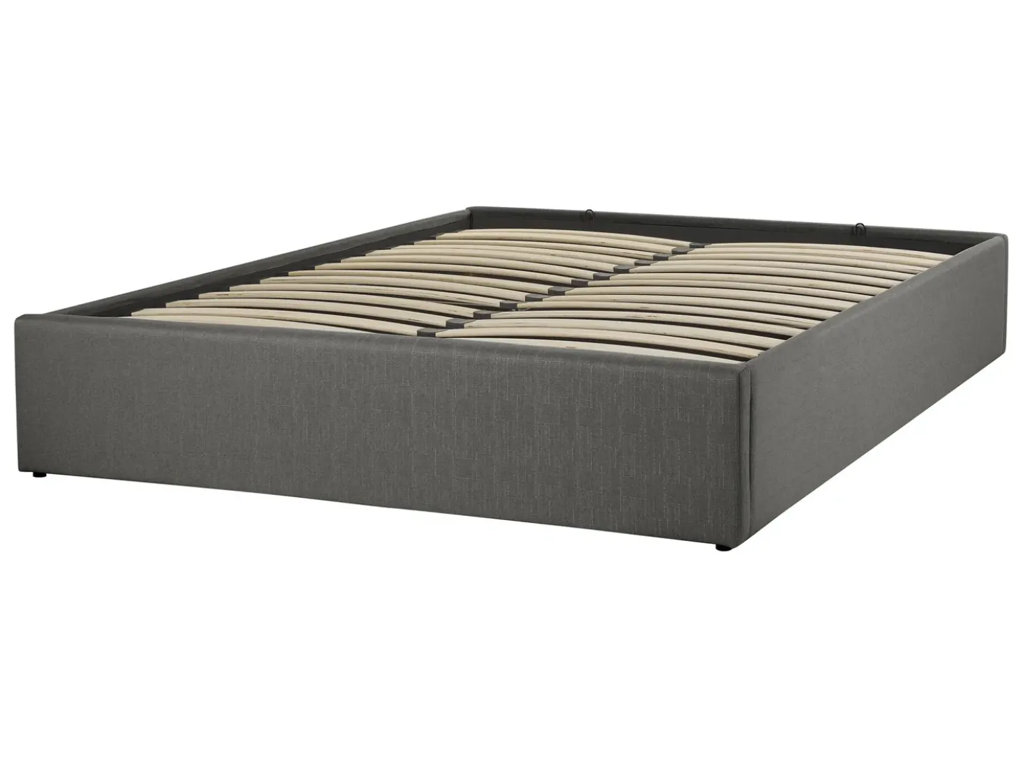 Letto con ottomano senza testata Tessuto DINAN 140 x 200 cm Grigio scuro