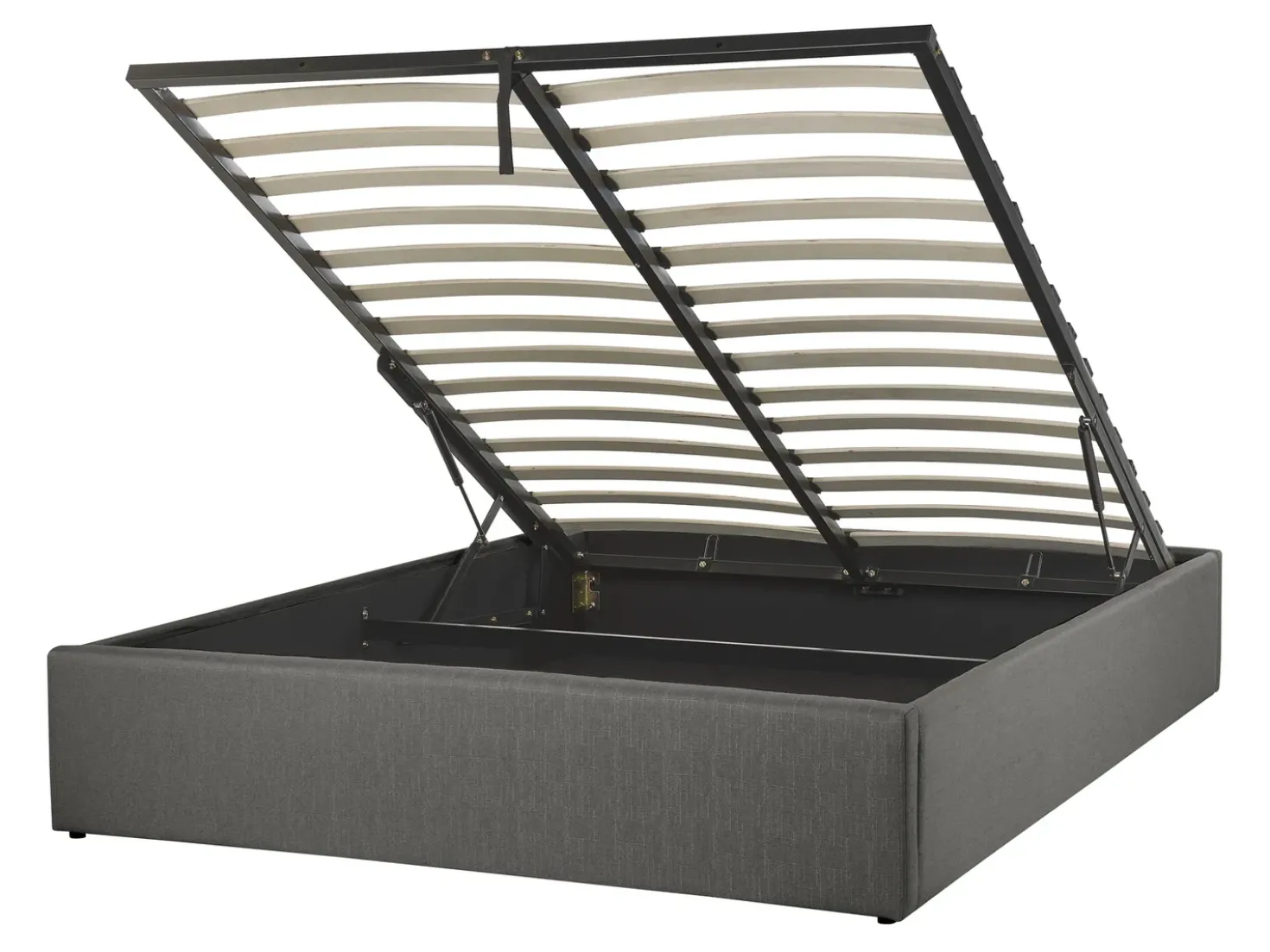 Letto con ottomano senza testata Tessuto DINAN 140 x 200 cm Grigio scuro