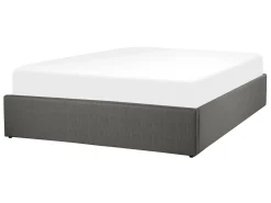Letto con ottomano senza testata Tessuto DINAN 140 x 200 cm Grigio scuro