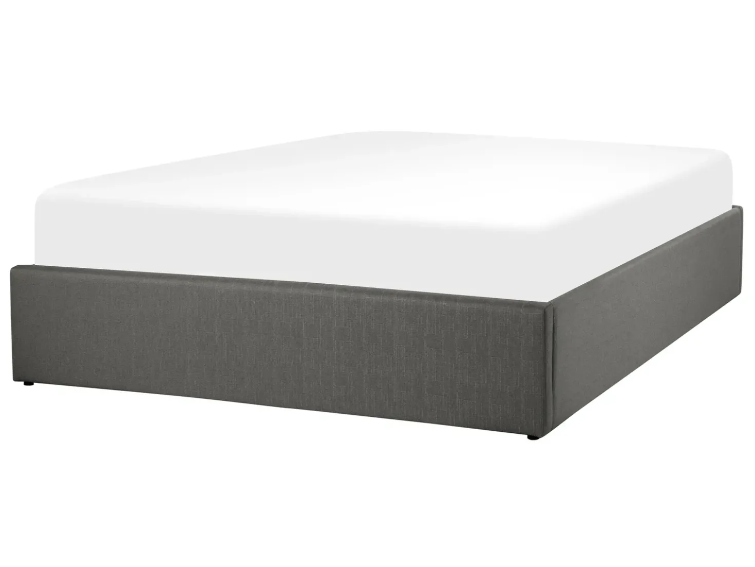 Letto con ottomano senza testata Tessuto DINAN 140 x 200 cm Grigio scuro