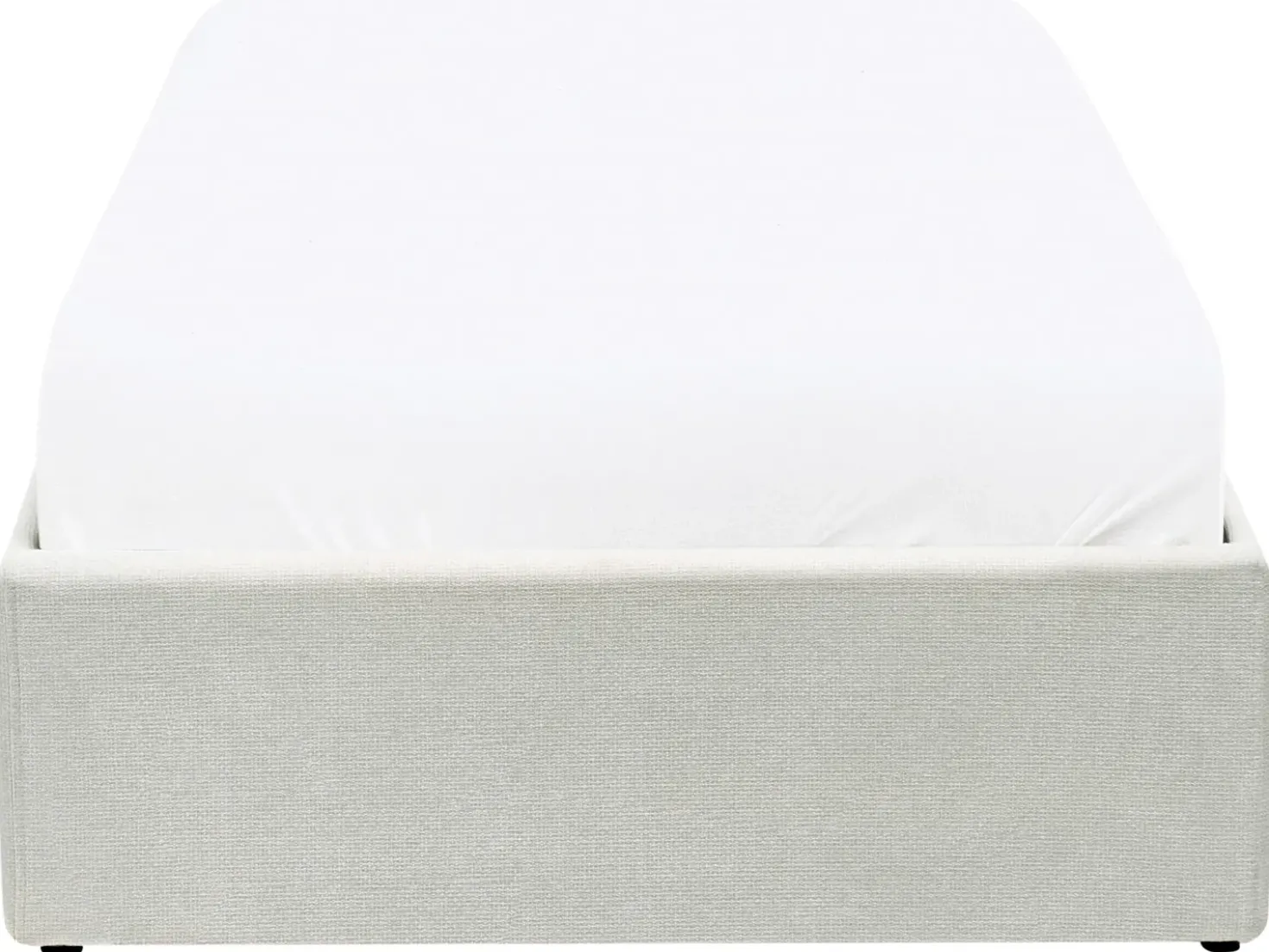 Letto con ottomano senza testata Tessuto DINAN 90 x 200 cm Beige chiaro