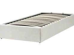 Letto con ottomano senza testata Tessuto DINAN 90 x 200 cm Beige chiaro