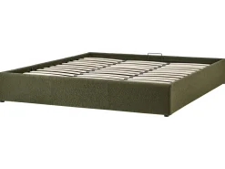 Letto con ottomano senza testata Bouclé DINAN 180 x 200 cm Verde scuro