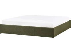 Letto con ottomano senza testata Bouclé DINAN 180 x 200 cm Verde scuro