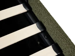 Letto con ottomano senza testata Bouclé DINAN 180 x 200 cm Verde scuro