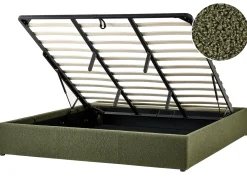 Letto con ottomano senza testata Bouclé DINAN 180 x 200 cm Verde scuro