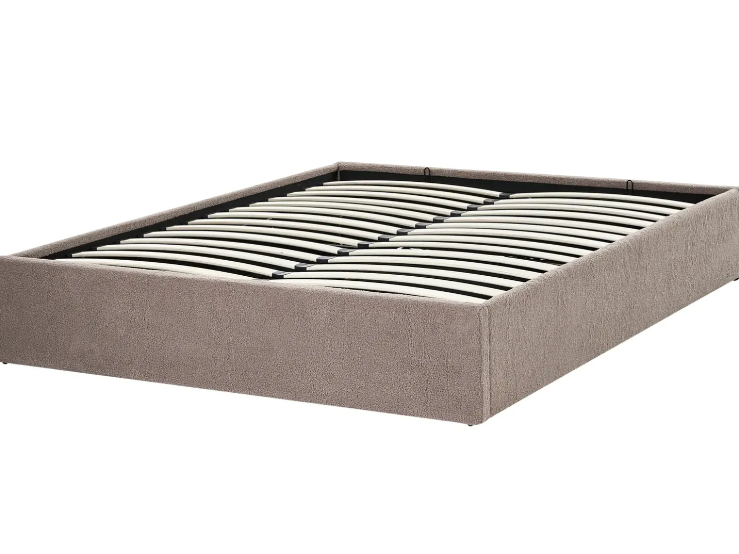 Letto con ottomano senza testata Bouclé DINAN 140 x 200 cm Tortora