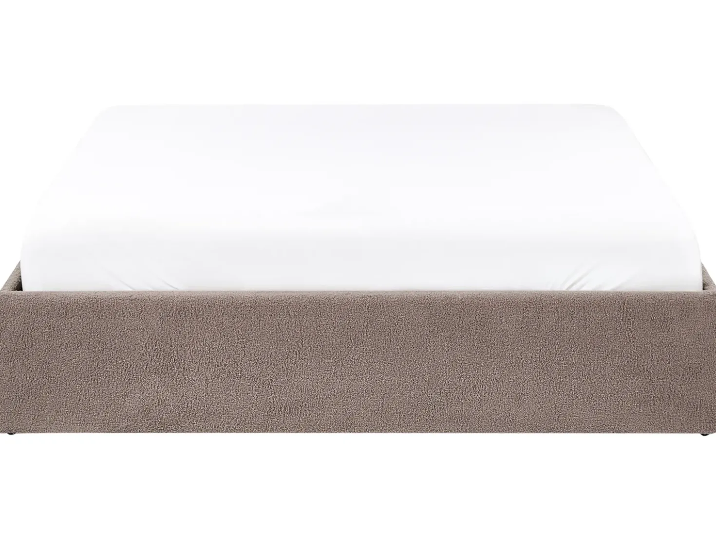 Letto con ottomano senza testata Bouclé DINAN 140 x 200 cm Tortora