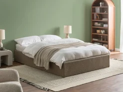 Letto con ottomano senza testata Bouclé DINAN 140 x 200 cm Tortora