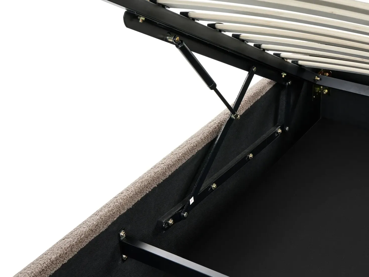 Letto con ottomano senza testata Bouclé DINAN 140 x 200 cm Tortora