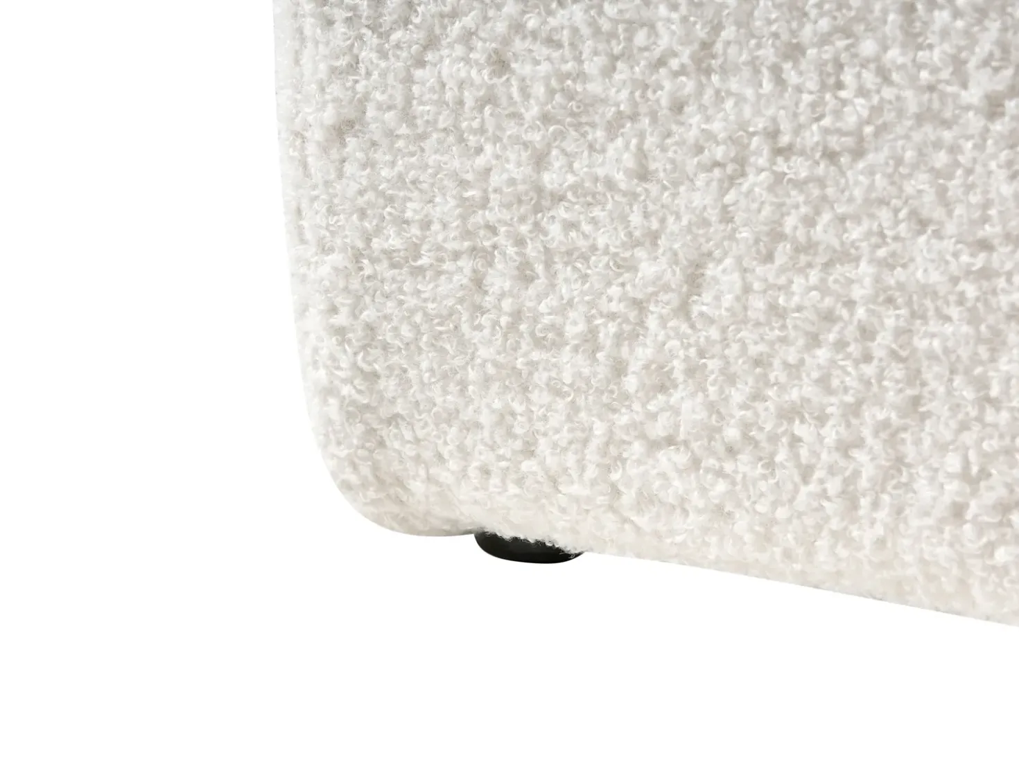 Letto con ottomano senza testata Bouclé DINAN 180 x 200 cm Bianco sporco