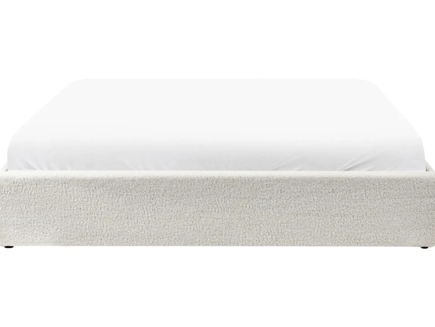Letto con ottomano senza testata Bouclé DINAN 180 x 200 cm Bianco sporco