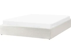 Letto con ottomano senza testata Bouclé DINAN 160 x 200 cm Bianco sporco